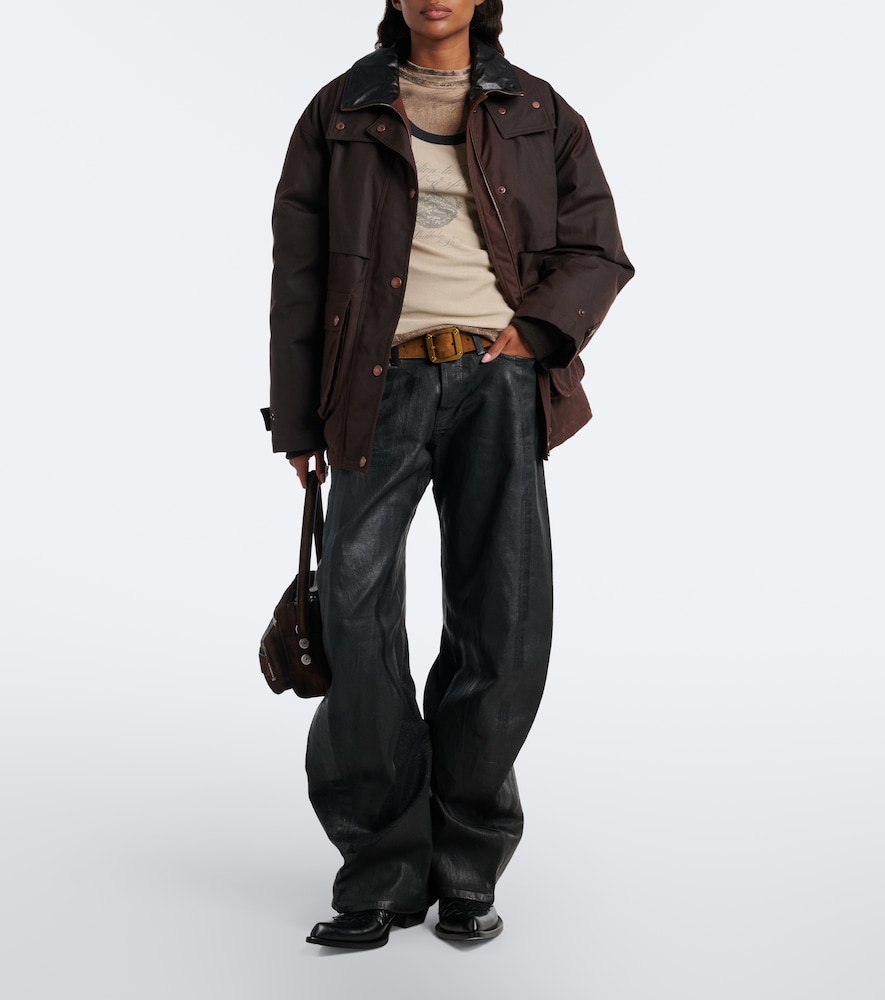 Oversized Cotton Canvas Down Jacket