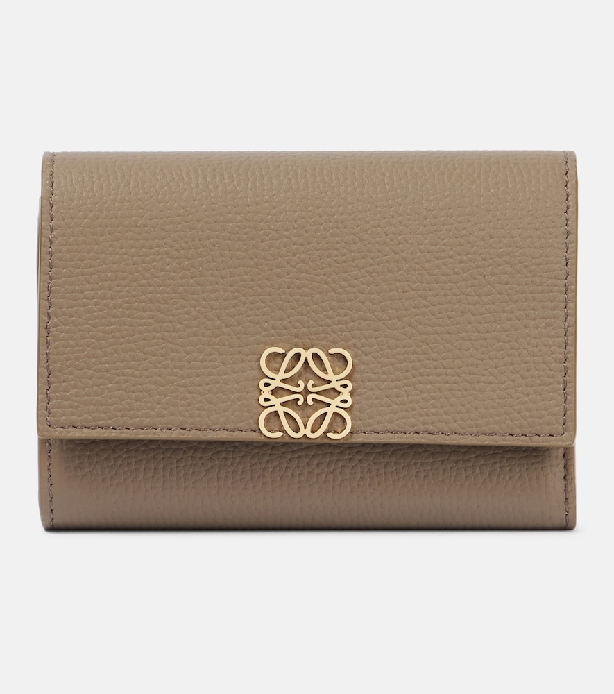 Loewe Anagram Leather Wallet In Sand