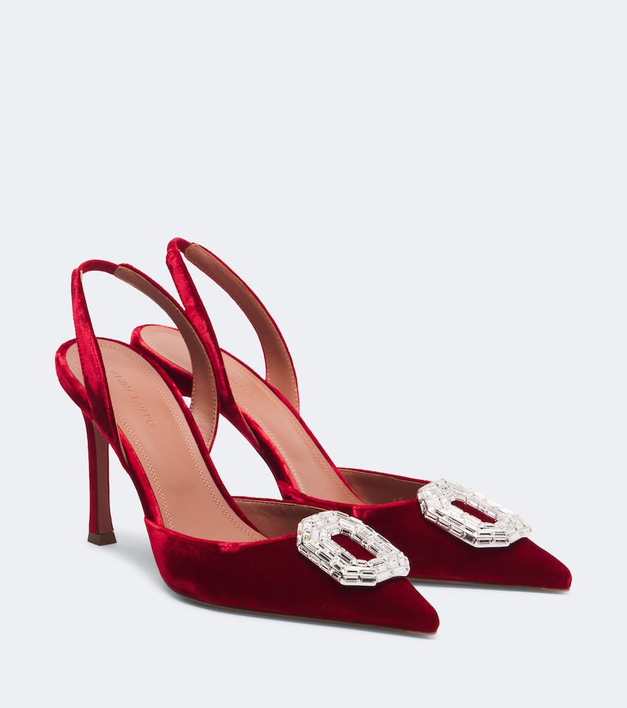 Slingback-Pumps Camelia aus Samt mit Kristallen
