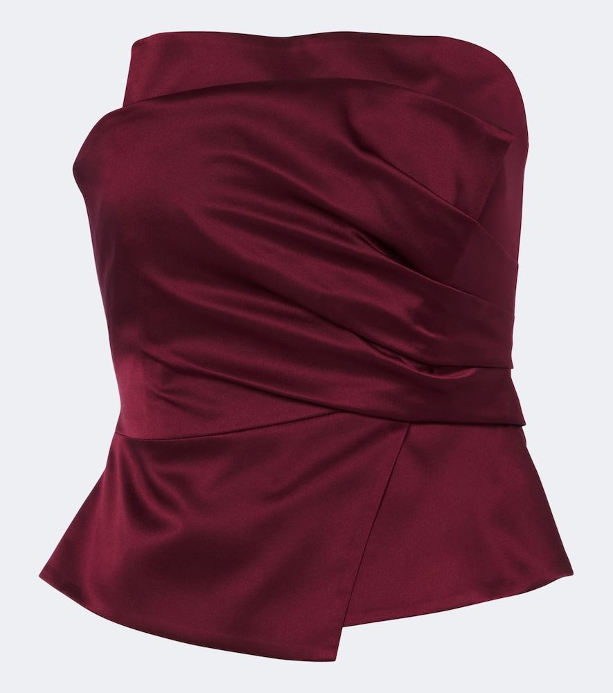 Top bustier in raso di seta
