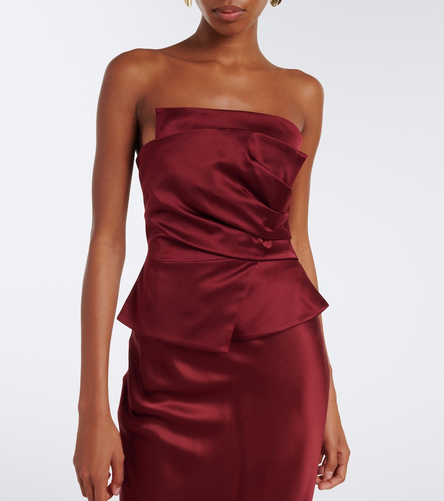 Draped Silk Satin Corset Top