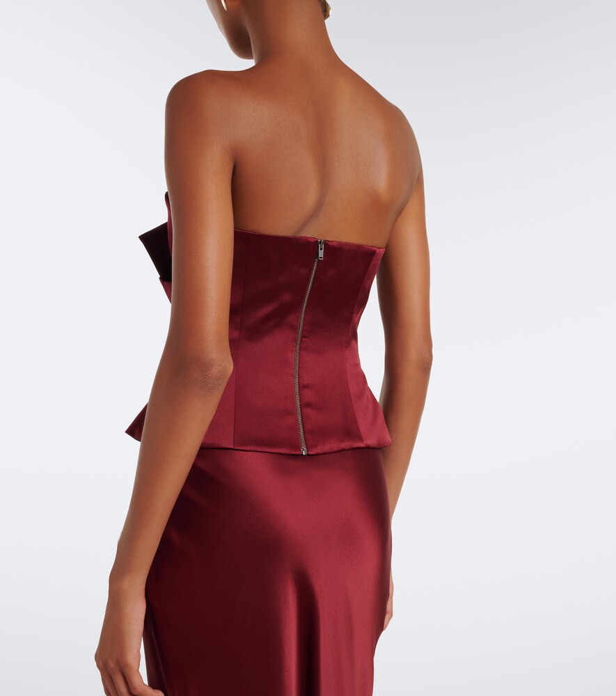 Draped Silk Satin Corset Top