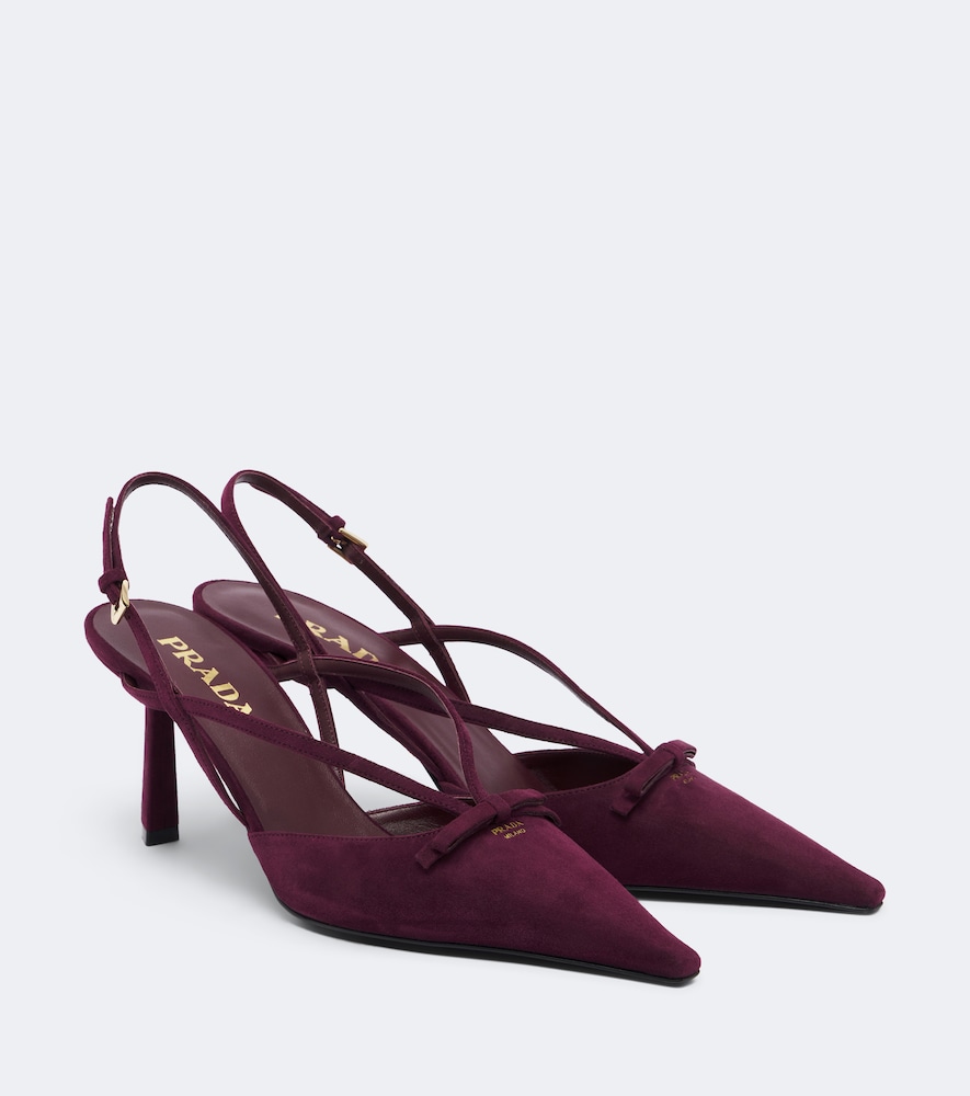 Slingback-Pumps aus Veloursleder