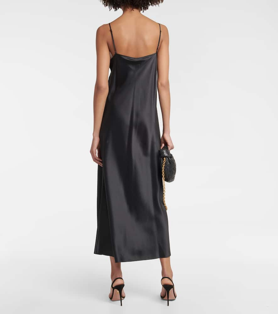 Shop Joseph Clea Silk Satin Slip Dress In Black