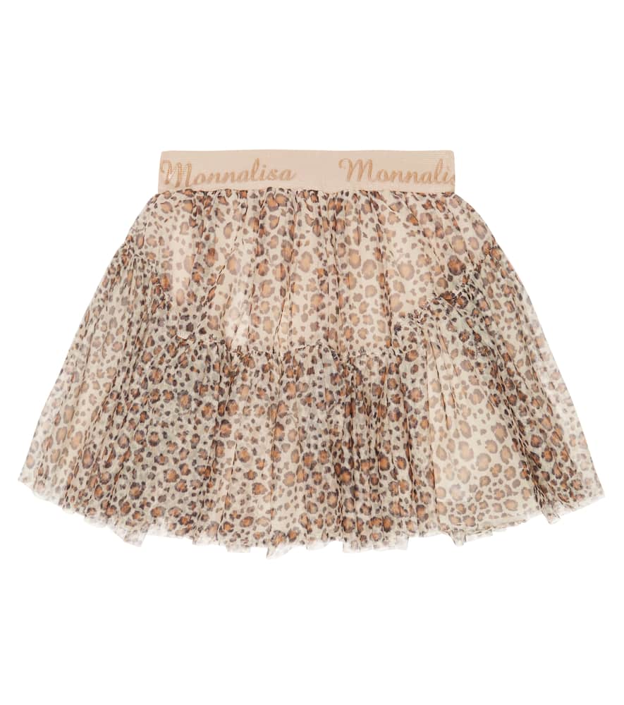 Monnalisa Leopard-print tulle skirt