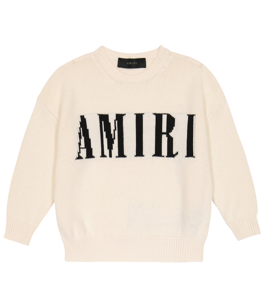 Amiri Kids Intarsia-knit cotton and cashmere sweater
