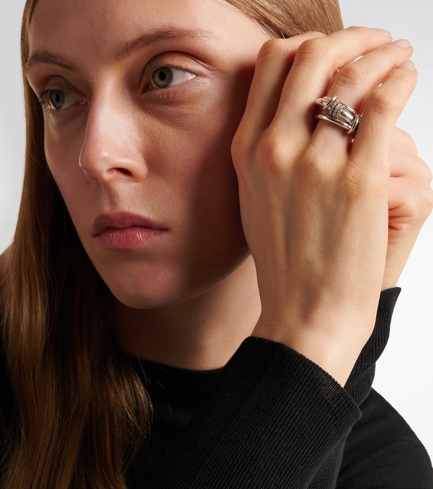 Spinelli Kilcollin Gemini sterling silver ring with white diamonds