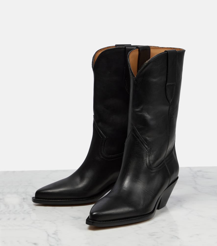 Shop Isabel Marant Dahope Leather Boots In Black