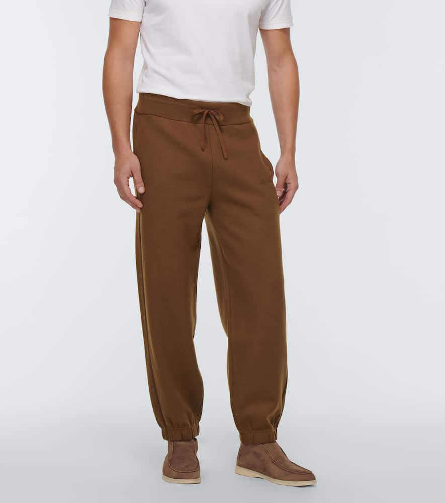 Shop Loro Piana Cashmere-blend Sweatpants In Gianduja/ebony Melange