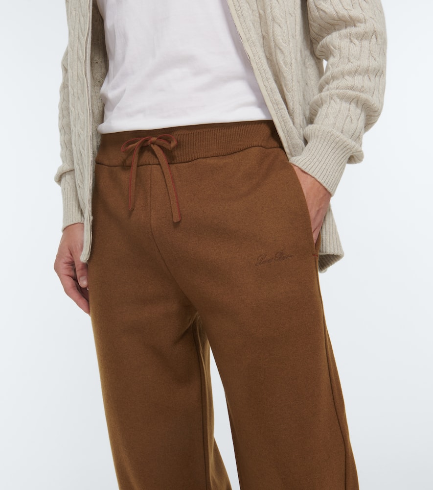 Shop Loro Piana Cashmere-blend Sweatpants In Gianduja/ebony Melange