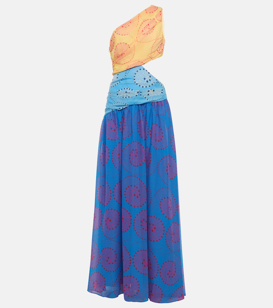 Staud Ashlyn one-shoulder chiffon maxi dress