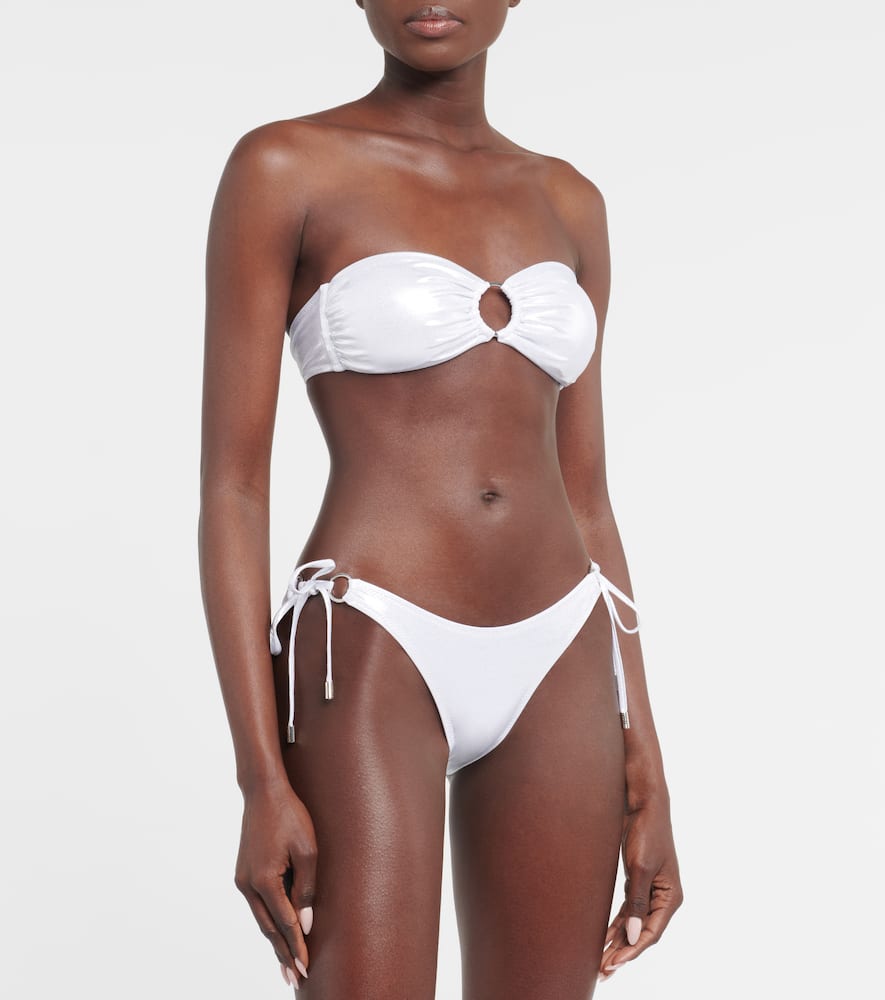 Melissa Odabash Tortola Bikini Bottoms In Silver Metallic