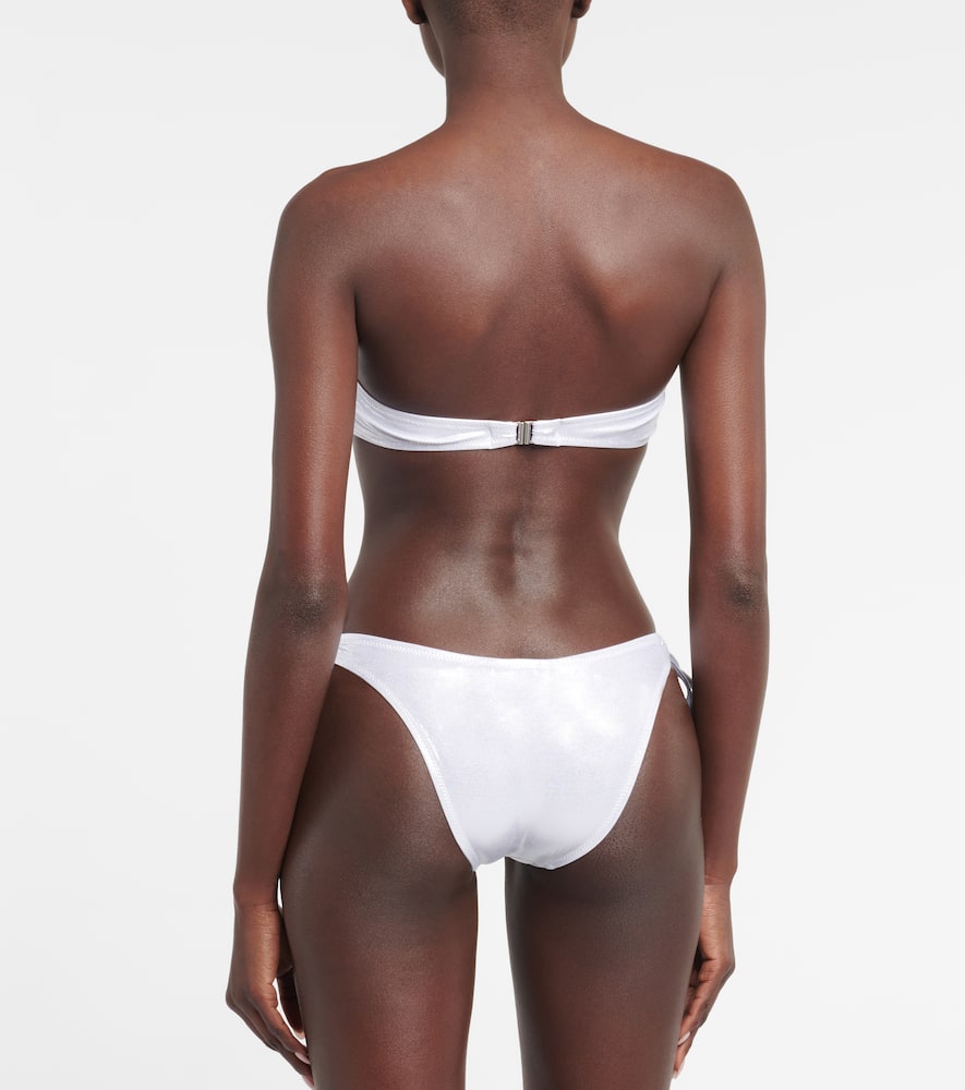 Melissa Odabash Tortola Bikini Bottoms In Silver Metallic