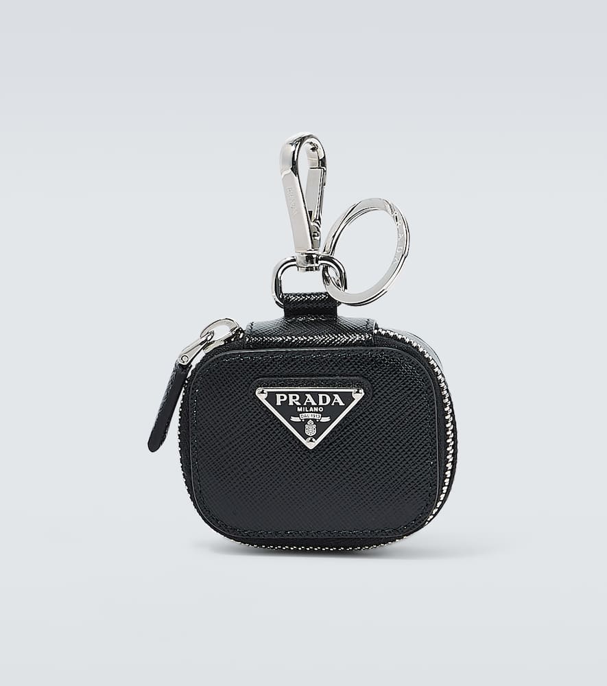 Prada AirPods Case Leather Black in Leather with Silver-tone - US