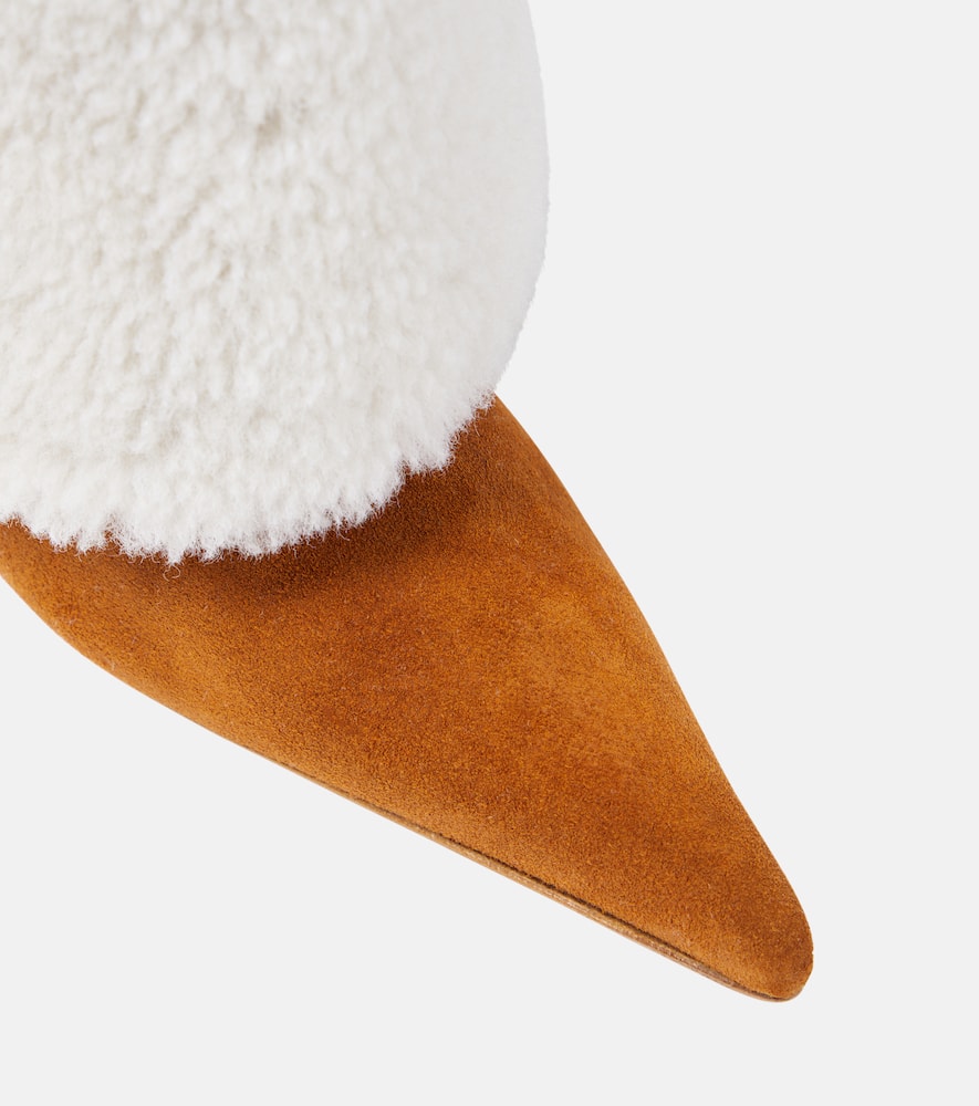 Magda Butrym Shearling And Suede Knee-high Boots In Multicoloured