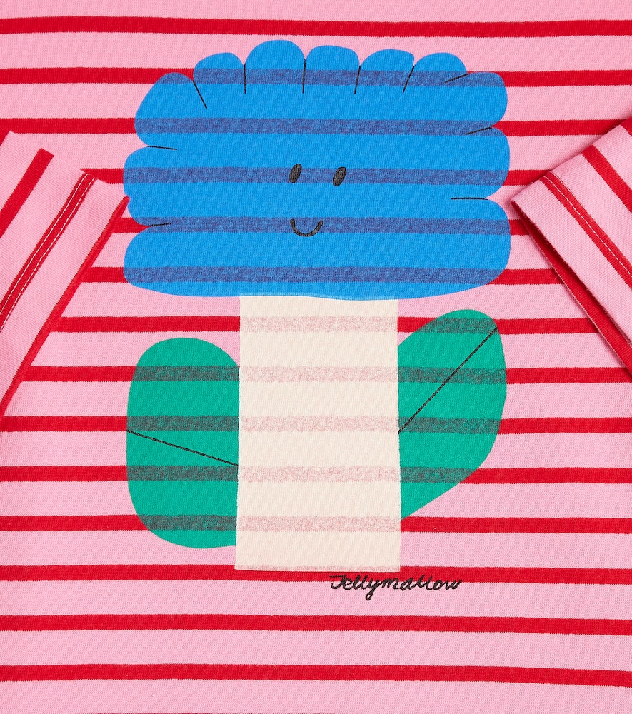 Jellymallow Big Flower Cotton Jersey Top In Pink