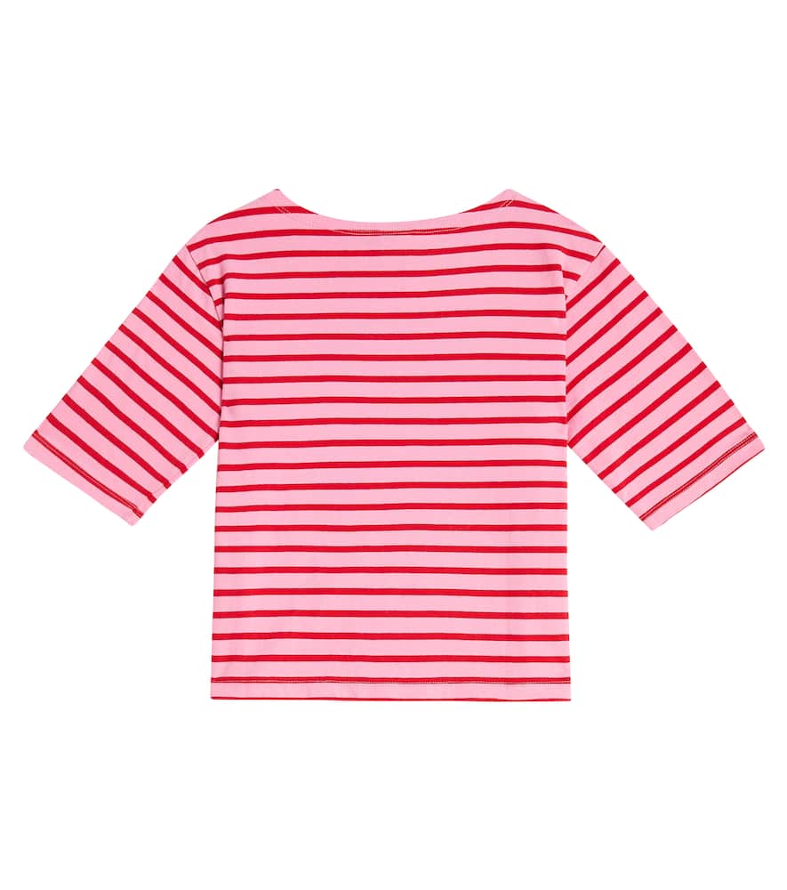 Jellymallow Big Flower Cotton Jersey Top In Pink