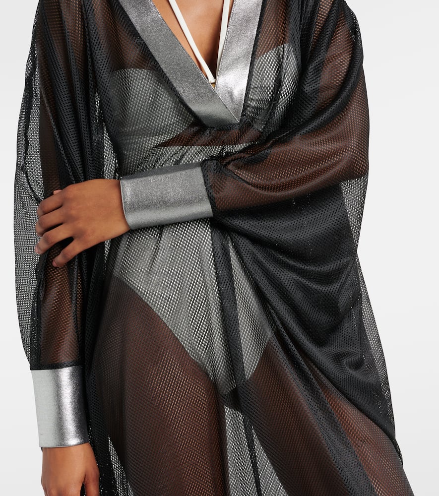 Balmain Mesh Kaftan In Black