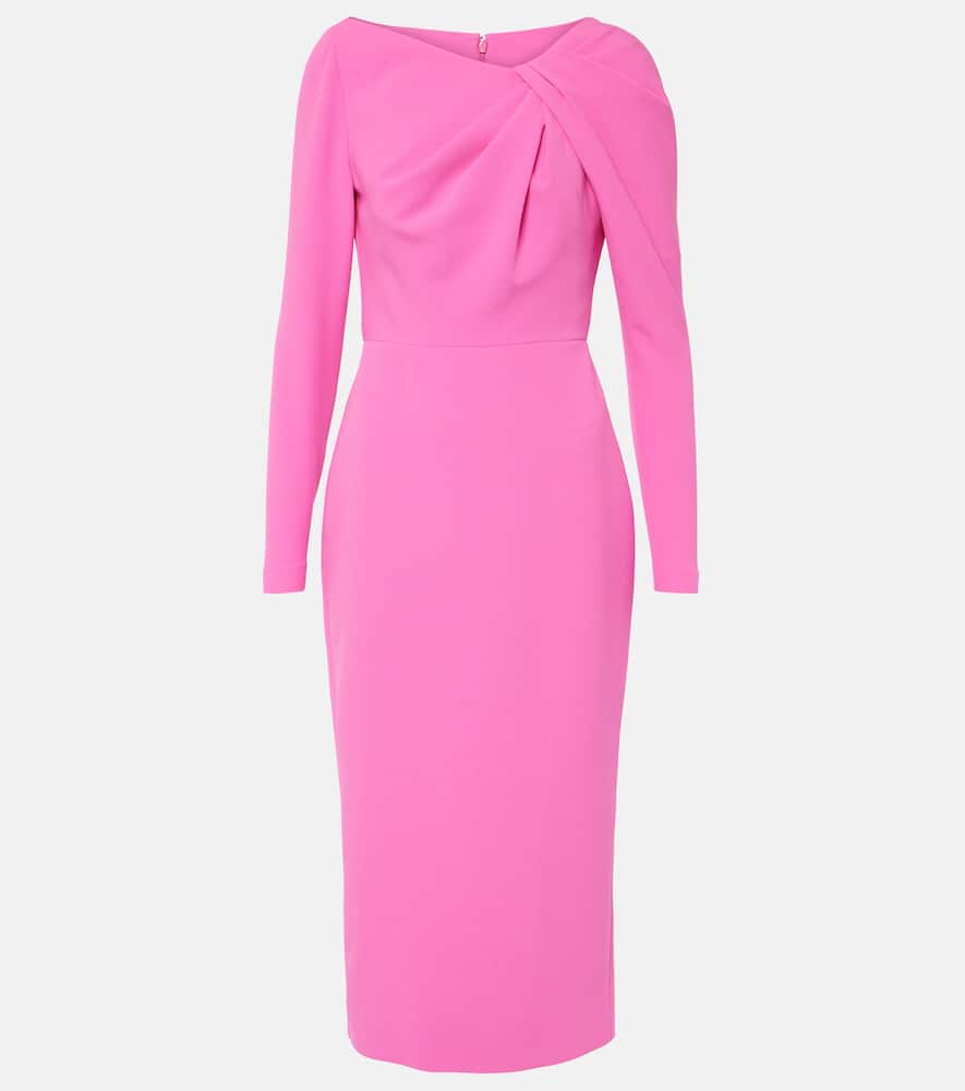 Shop Safiyaa Maha Crêpe Midi Dress In Pink