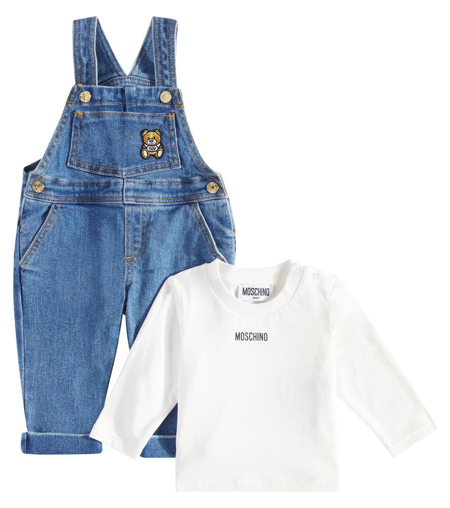 Moschino Kids Baby cotton T-shirt and overalls set
