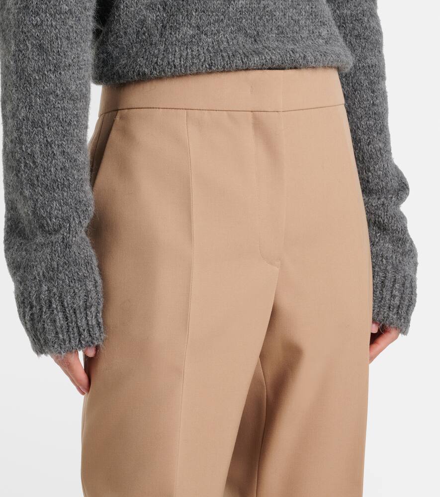 Jil Sander Cropped Tailored Pant Front Crease In Beige