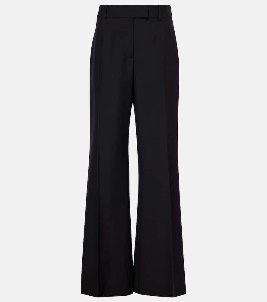 Alexander Mcqueen Wide-leg Pant In Wool Blend In Black
