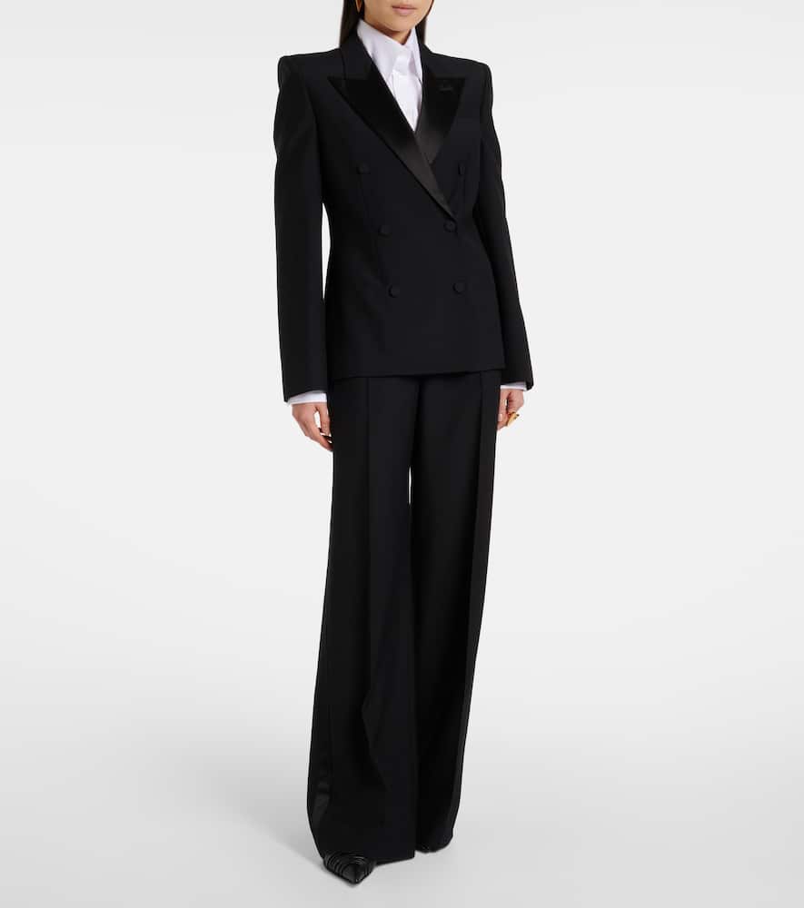 Alexander Mcqueen Wide-leg Pant In Wool Blend In Black