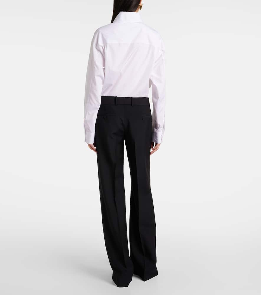 Alexander Mcqueen Black Wool Blend Wide-leg Pant | ModeSens