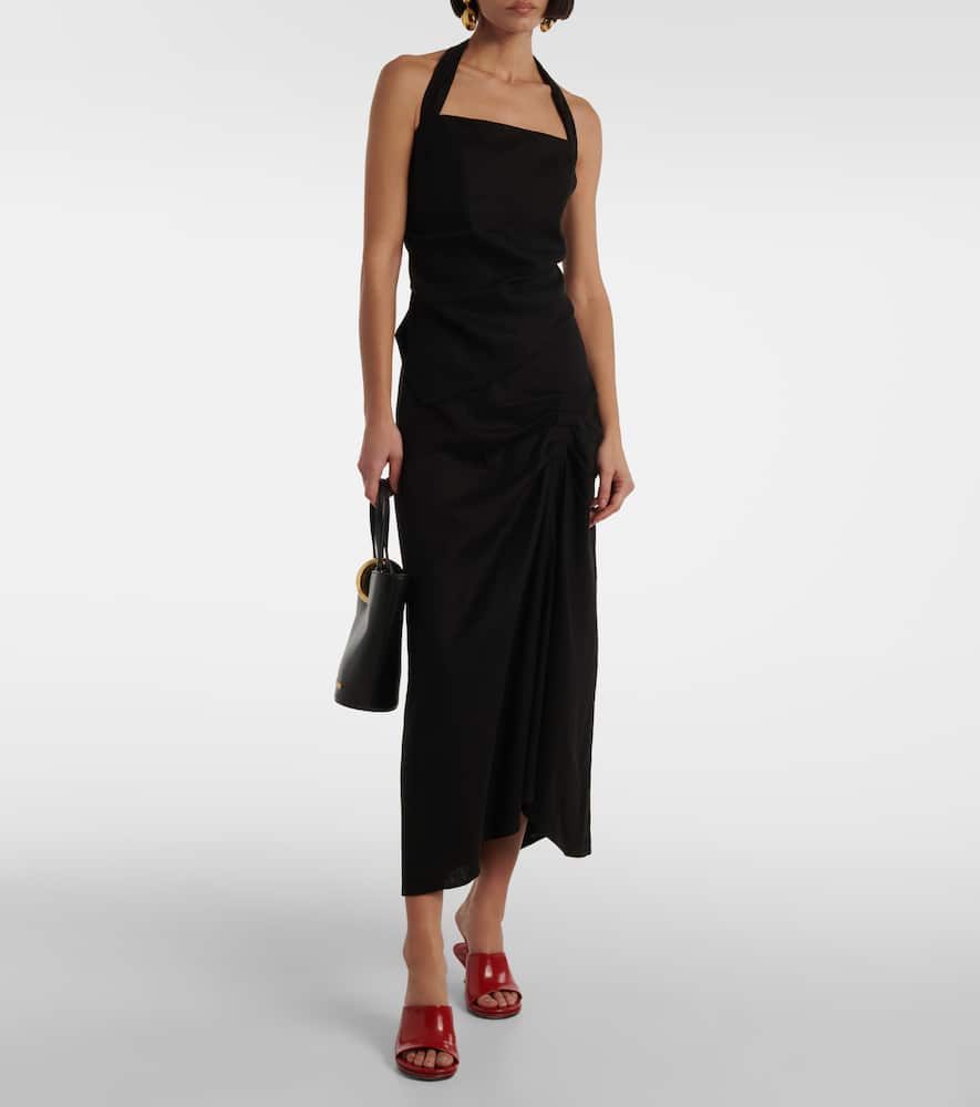 Sir Dorian Linen-blend Top In Black