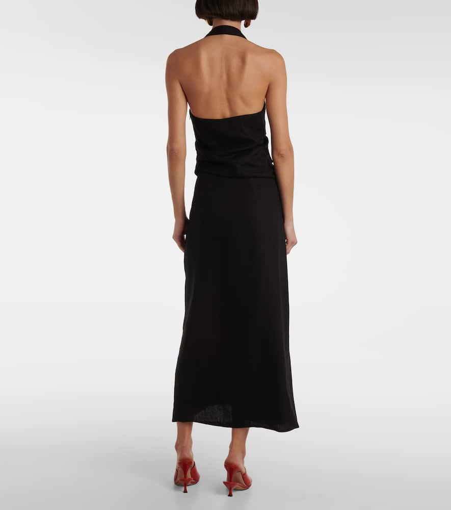 Sir Dorian Linen-blend Top In Black