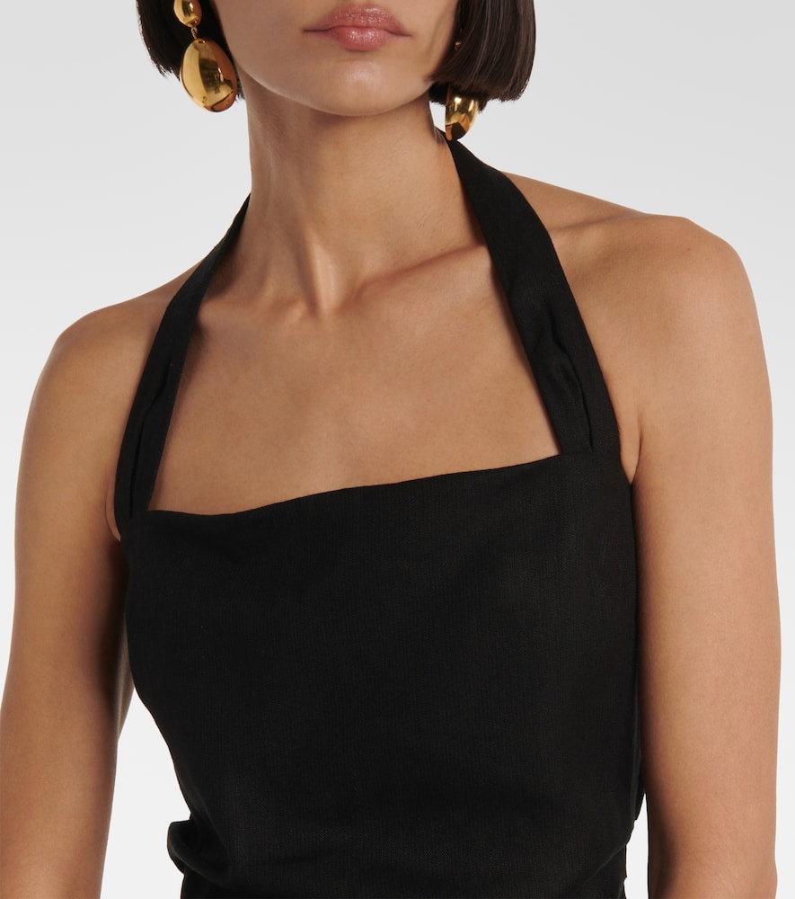 Sir Dorian Linen-blend Top In Black