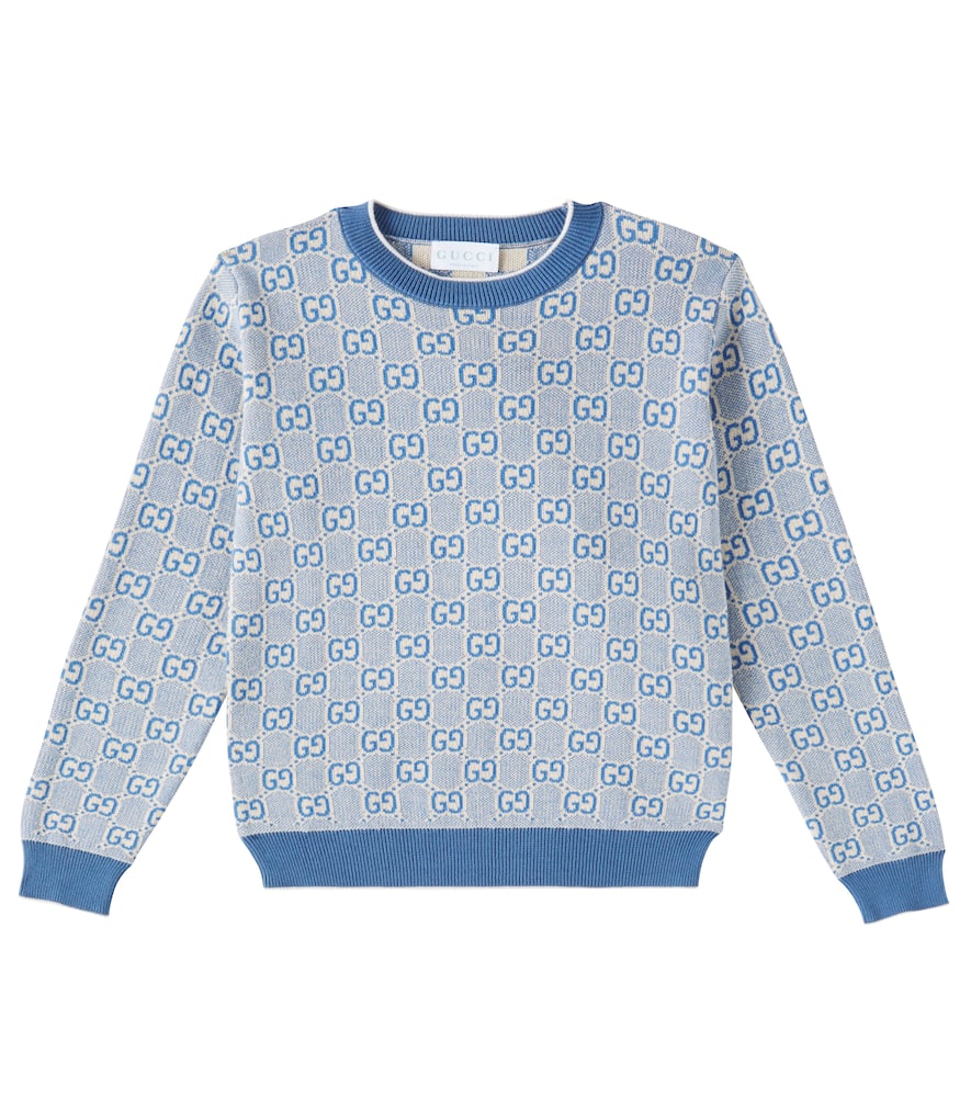 Gucci Gg Cotton Jacquard Sweater In Multicolor