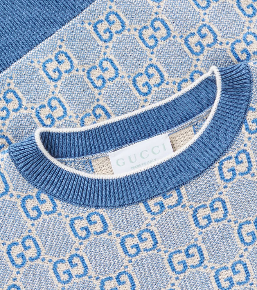 Gucci Gg Cotton Jacquard Sweater In Multicolor
