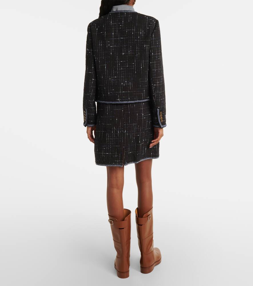 Etro Pegaso-buttons Tweed Jacket In Blue