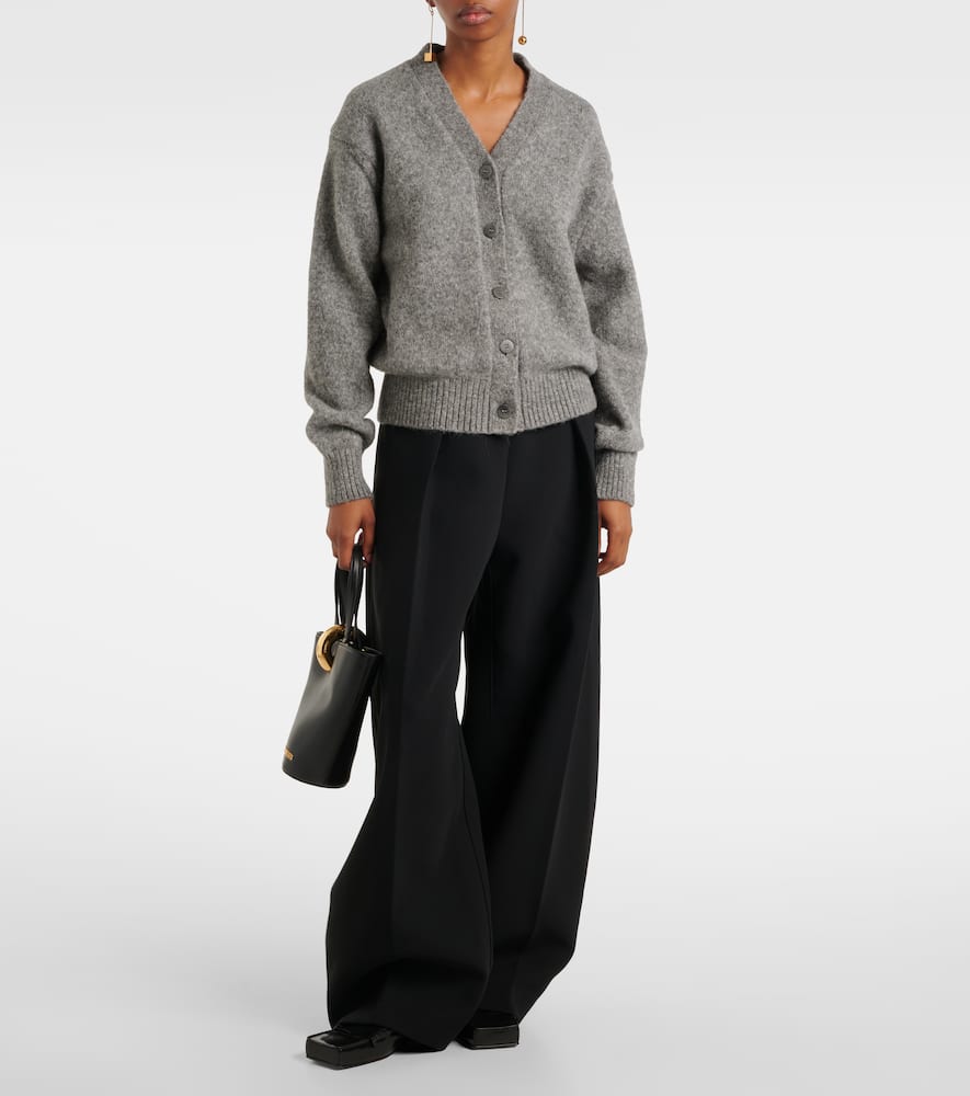 Jacquemus Alpaca-blend Cardigan In Grey
