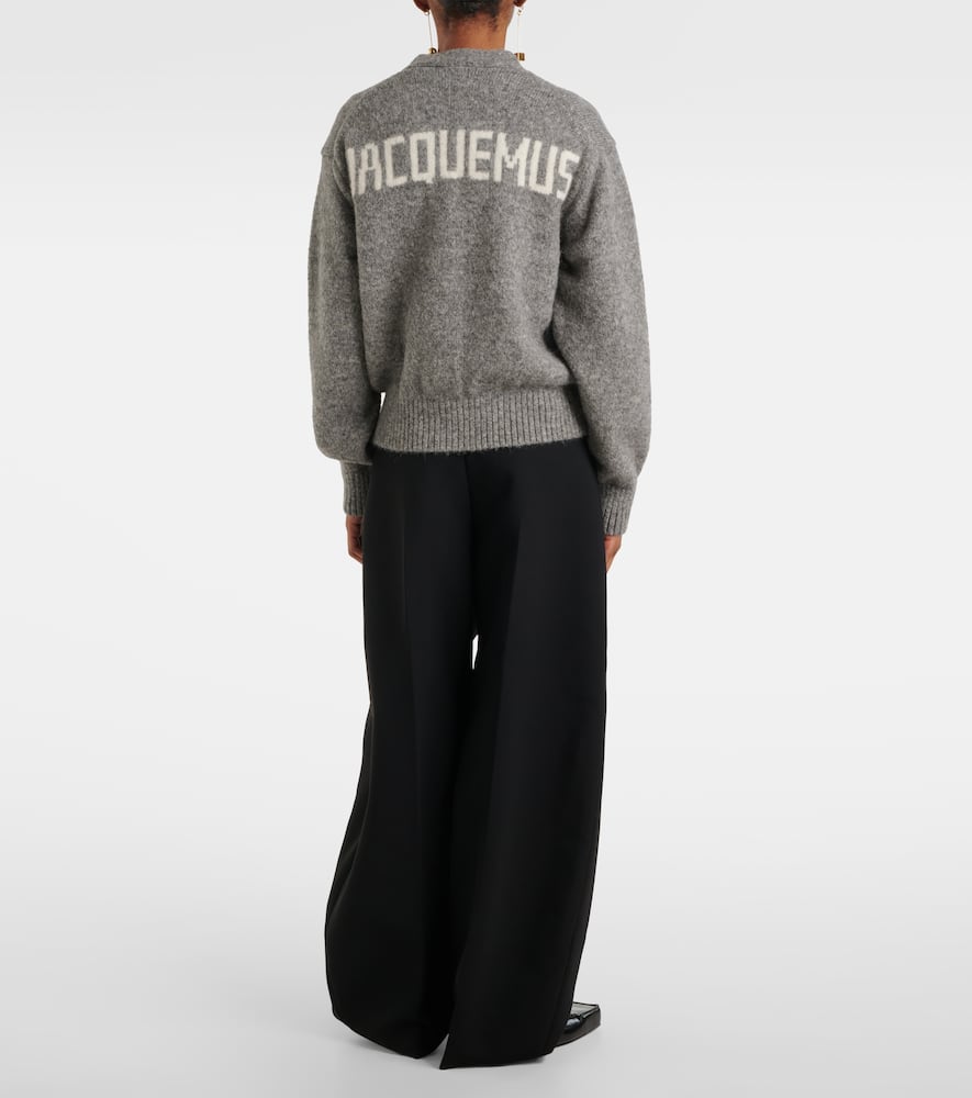 Jacquemus Alpaca-blend Cardigan In Grey