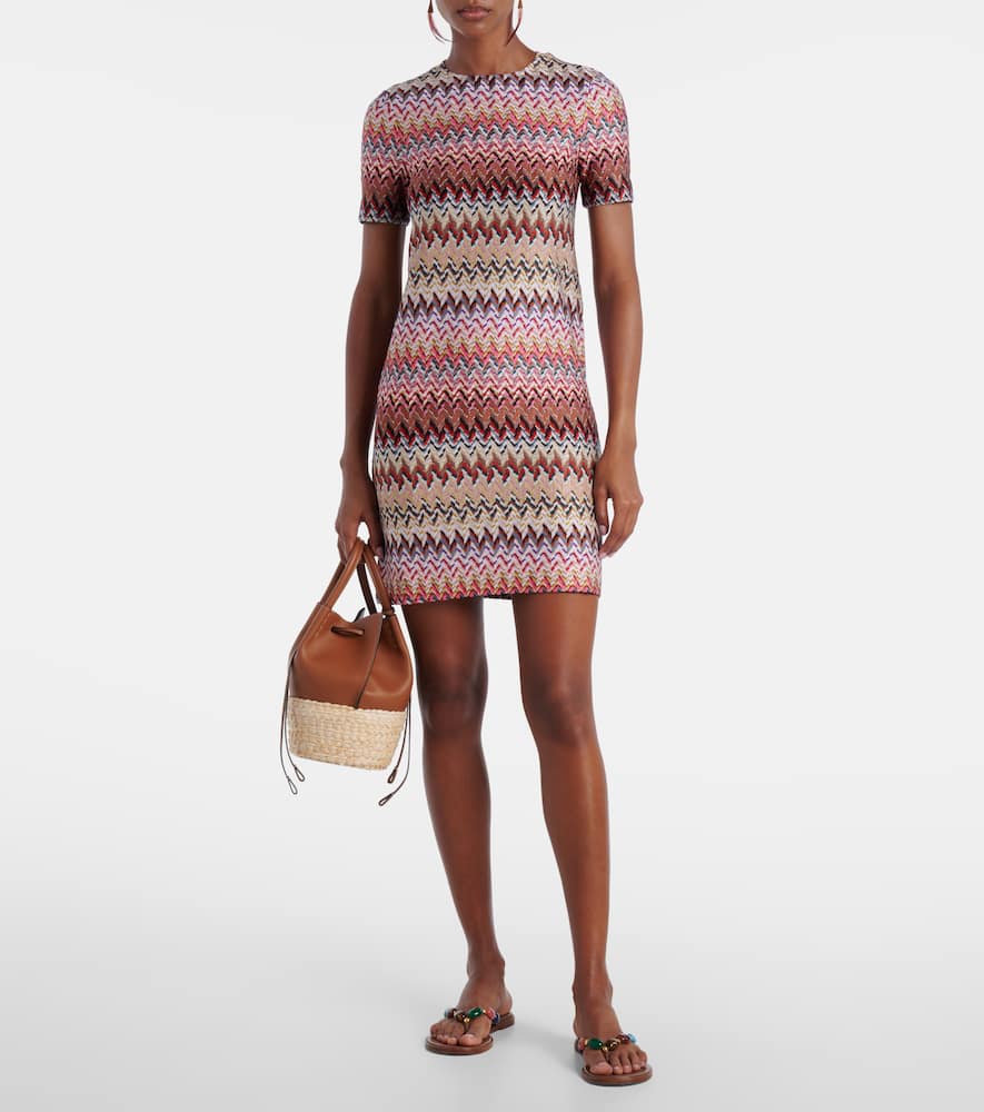 Missoni Minikleid Aus Baumwolle Und Viskose Im Zick-zack In Multi
