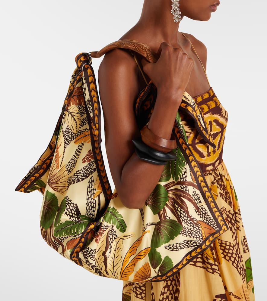 Farm Rio Foliage Sketch Scarf Tote In Multi