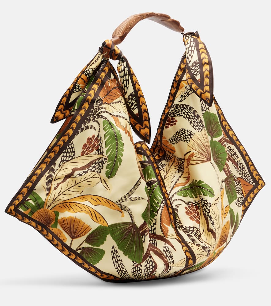 Farm Rio Foliage Sketch Scarf Tote In Multi