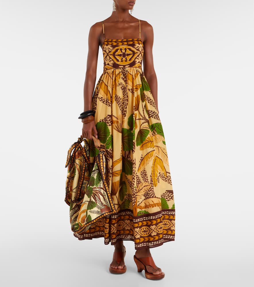 Farm Rio Foliage Sketch Scarf Tote In Multi