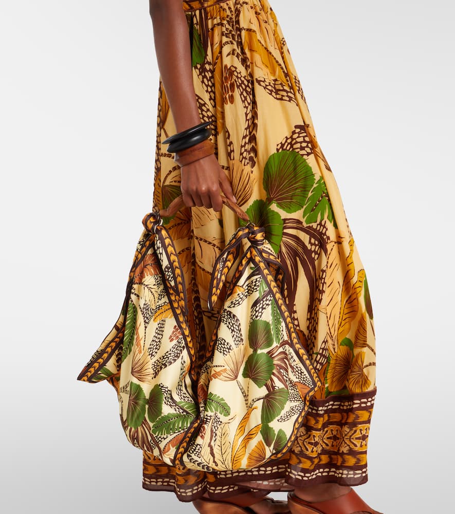 Farm Rio Foliage Sketch Scarf Tote In Multi