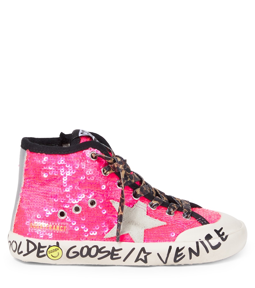  Golden Goose Kids Golden Goose Kids Sequined Leather Sneakers 