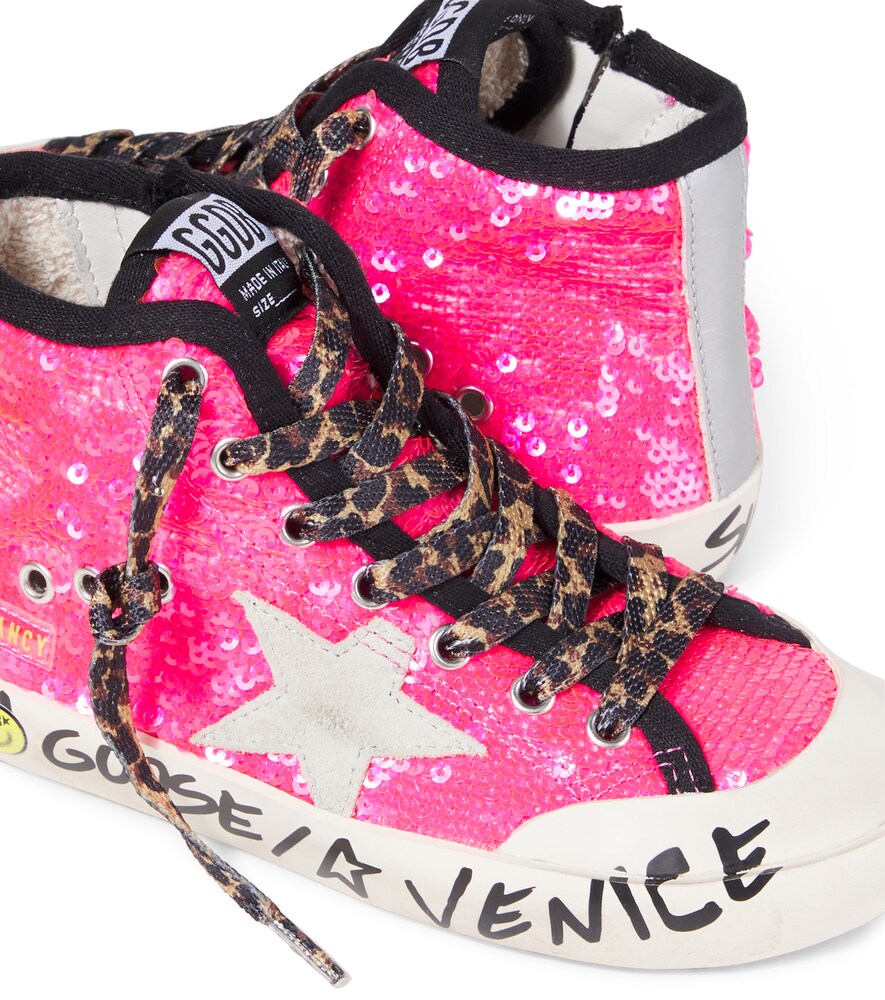  Golden Goose Kids Golden Goose Kids Sequined Leather Sneakers 