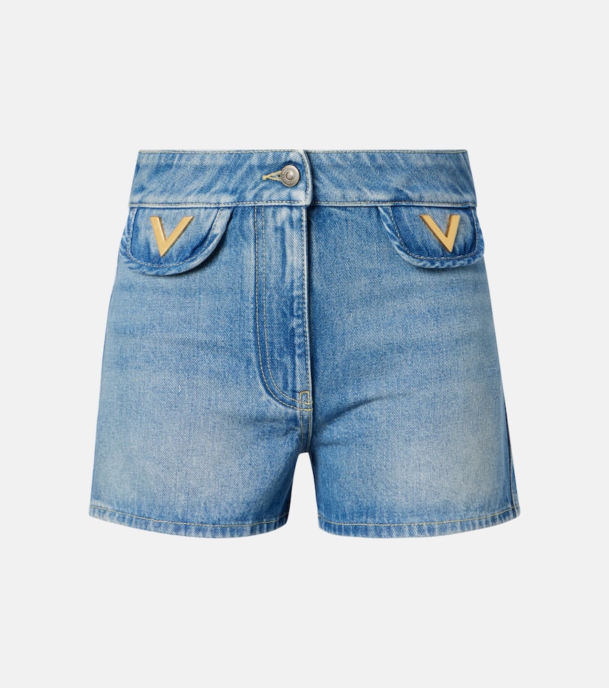 VGold mid-rise denim shorts