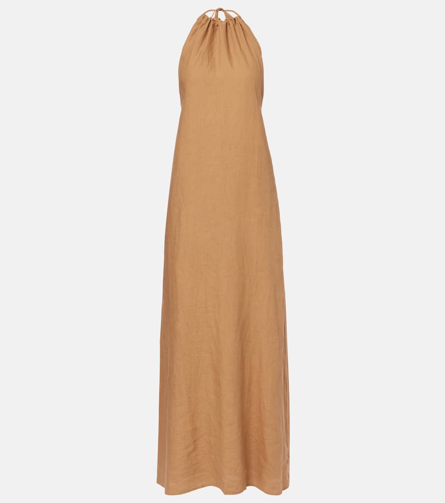 Lelia halterneck linen maxi dress