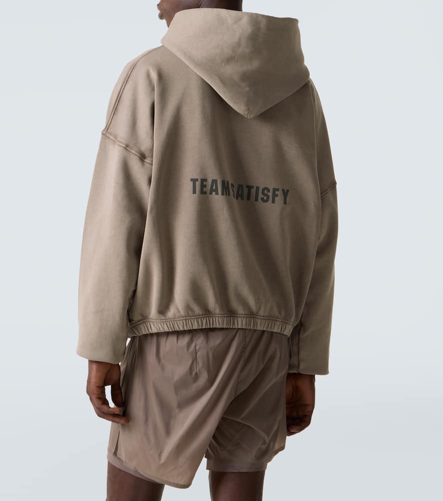 Satisfy Softcell Printed Cotton Hoodie In Brown