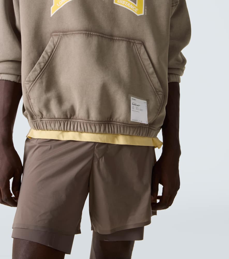 Satisfy Softcell Printed Cotton Hoodie In Brown