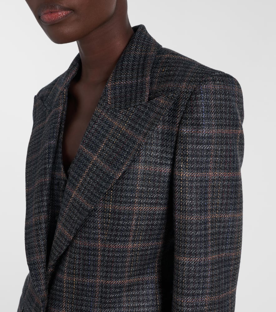Gabriela Hearst Leiva Checked Wool And Silk Blazer In Gray