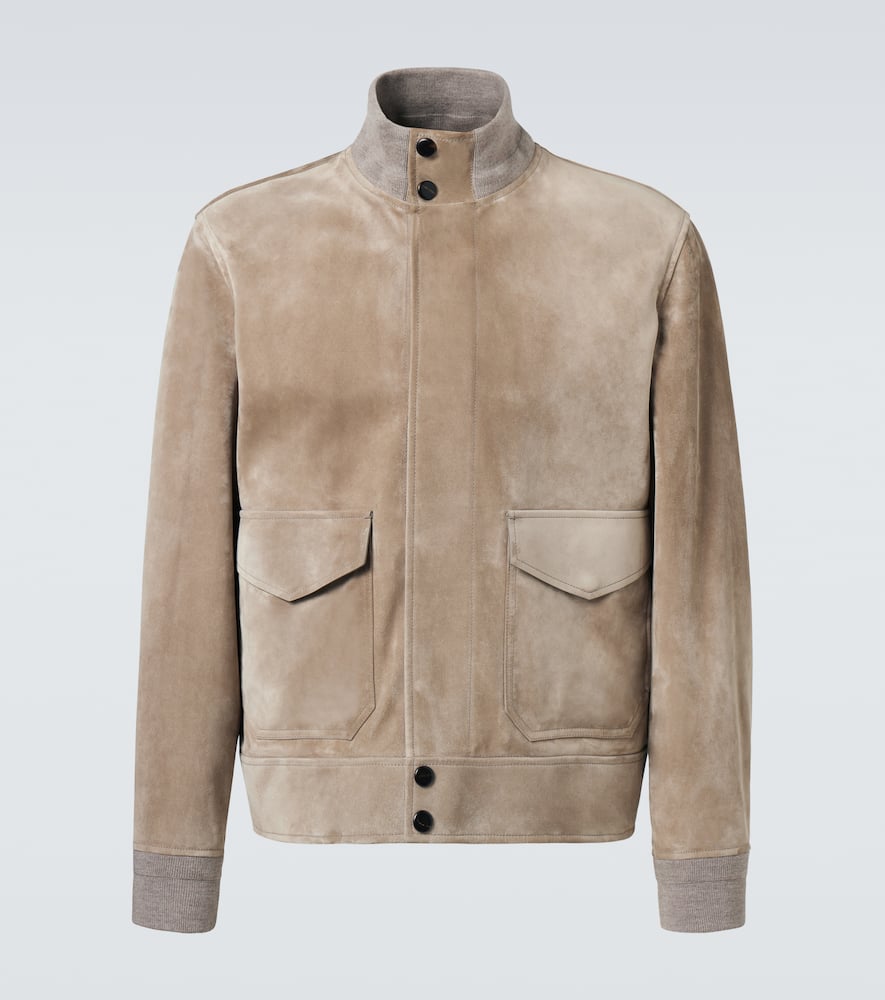 Dunhill Suede Field Jacket In Brown