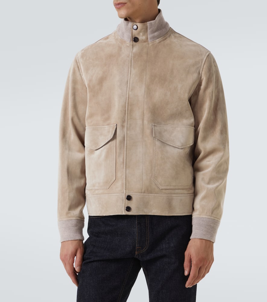 Dunhill Suede Field Jacket In Brown